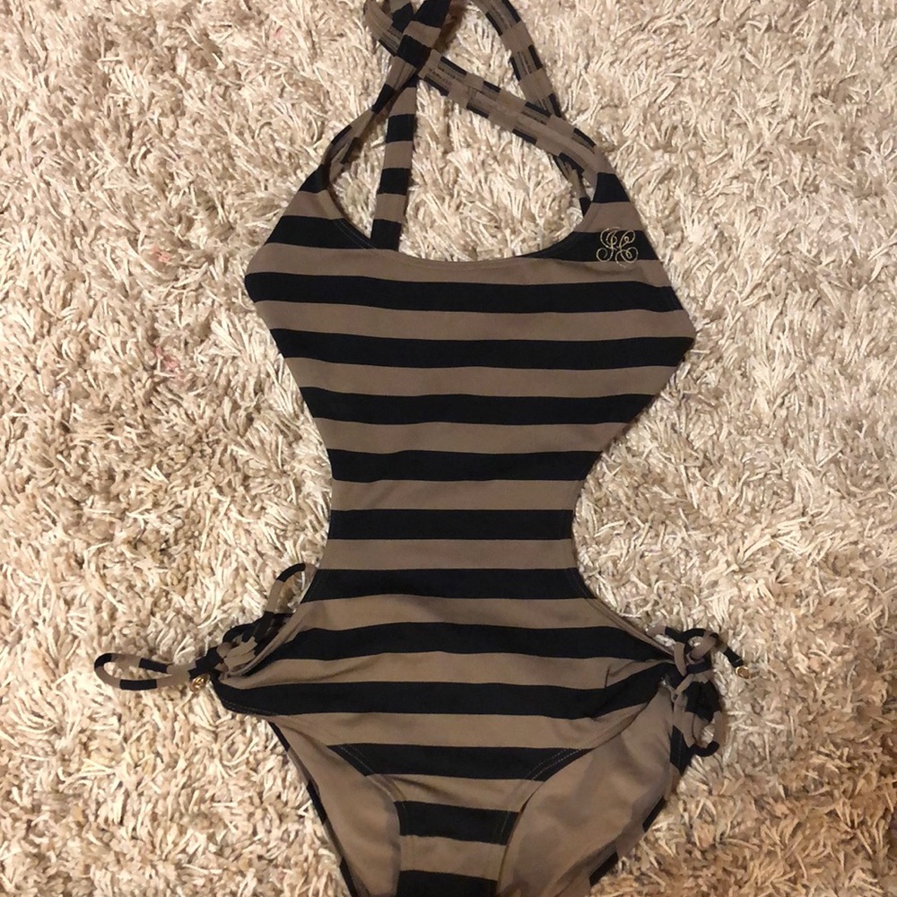 Striped Backless JUICY COUTURE One-Piece Swimsuit